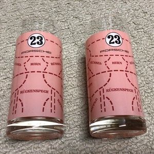 Porsche Pink Pig Drinking Glasses - New In Box Unused